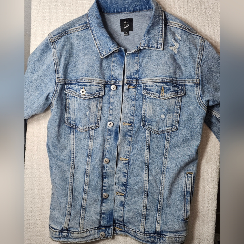 Art Class Distressed Denim Jacket Cotton Trucker Medium Wash